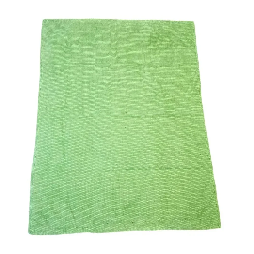 Vintage 60s‎ Kitschy Baby Quilt Hand Stitched Animals Patchwork Green 34.5 X 45